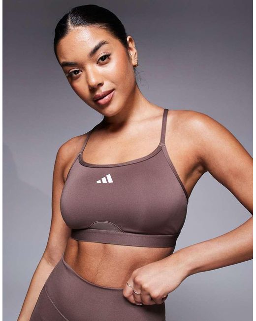 Adidas Originals Gray Adidas Training Light Support Sports Bra