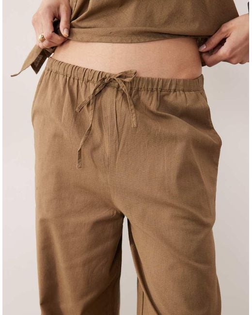 esmé studios Natural Esmee Tie Front Beach Pants