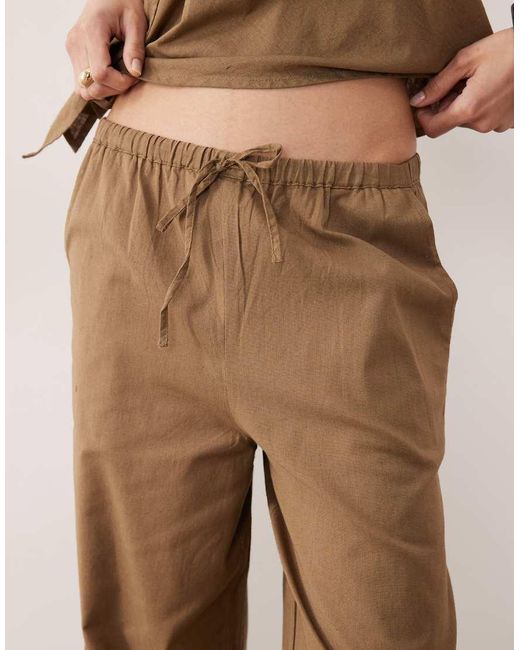 esmé studios Natural Esmee Tie Front Beach Pants