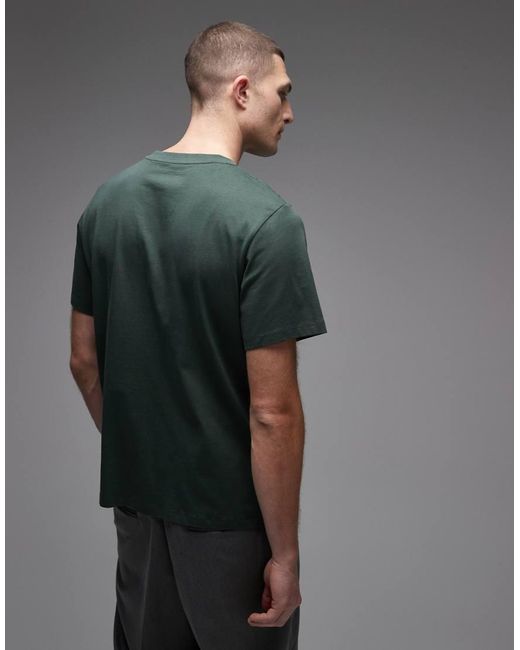 SELECTED Green 100% Cotton Regular Fit T-shirt for men