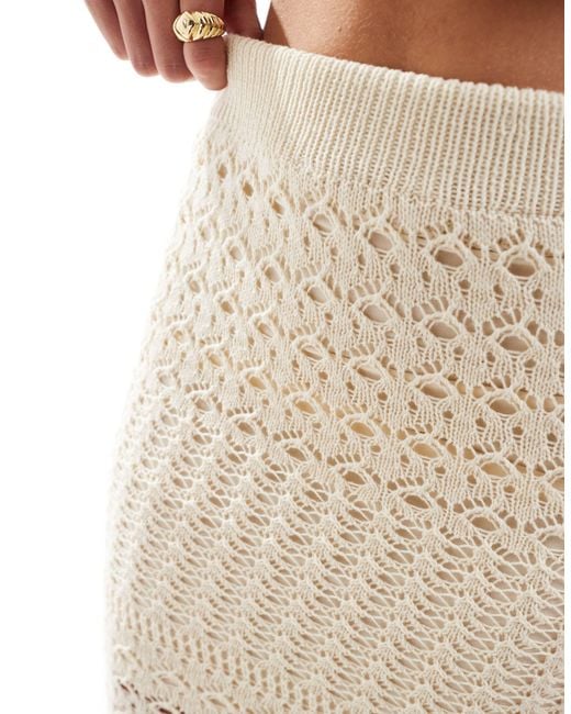 Vila Natural Crochet Maxi Skirt