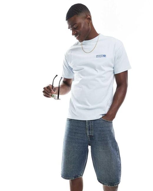 Dr. Denim Blue Dash Regular Fit Mid Waist Shorts for men