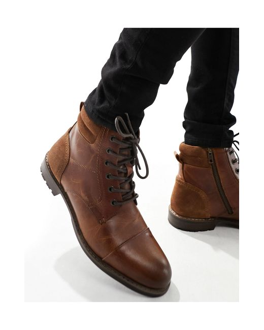 Red Tape Brown Wide Fit Casual Lace Up Boots for men