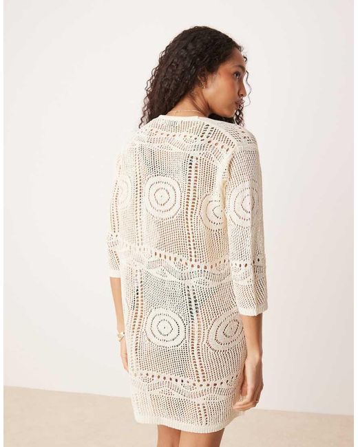 Jdy Natural Crochet Beach Cover Up