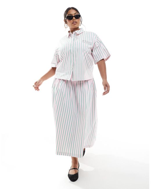 Renee Studio White Renée studio plus – exklusiv – gestreifter midirock