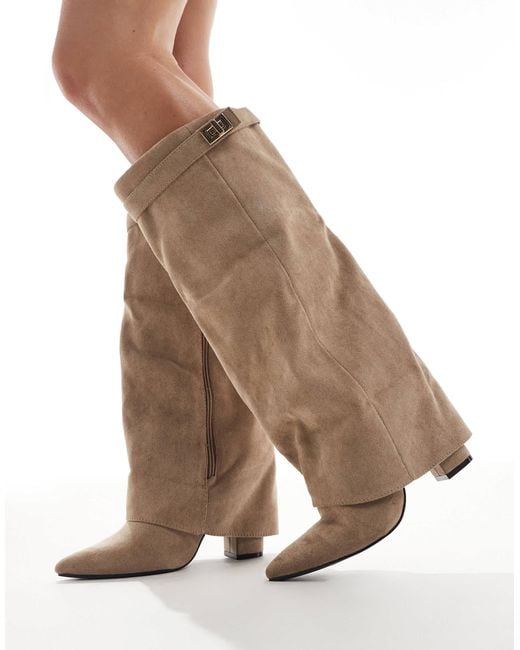 SEQWL Brown Ranger Fold Over Knee Boots
