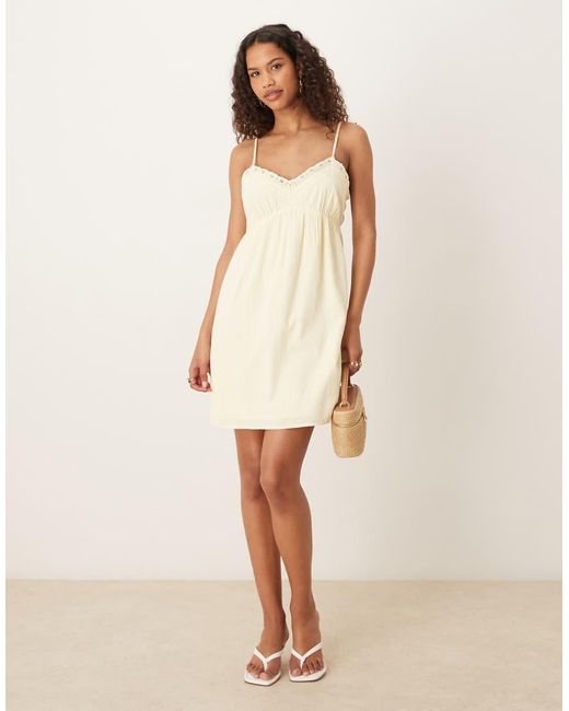 Pimkie Natural Lace Trim Cami Mini Dress