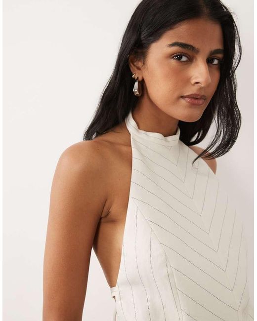 Mango White Argelia Halterneck Top Co-ord