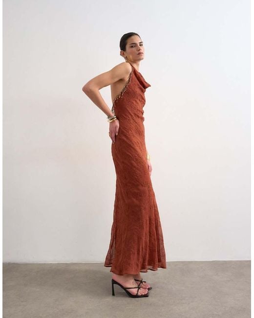 TOPSHOP White Broderie Occasion Maxi Dress With Beaded Trim
