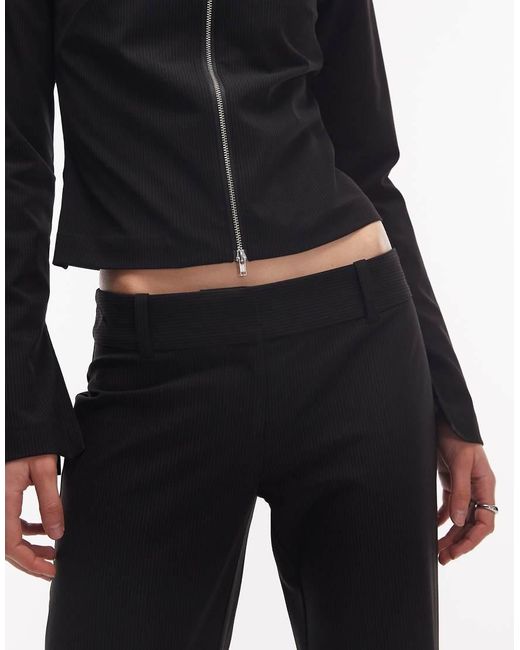 Weekday Blue Low Waist Flared Suiting Pants