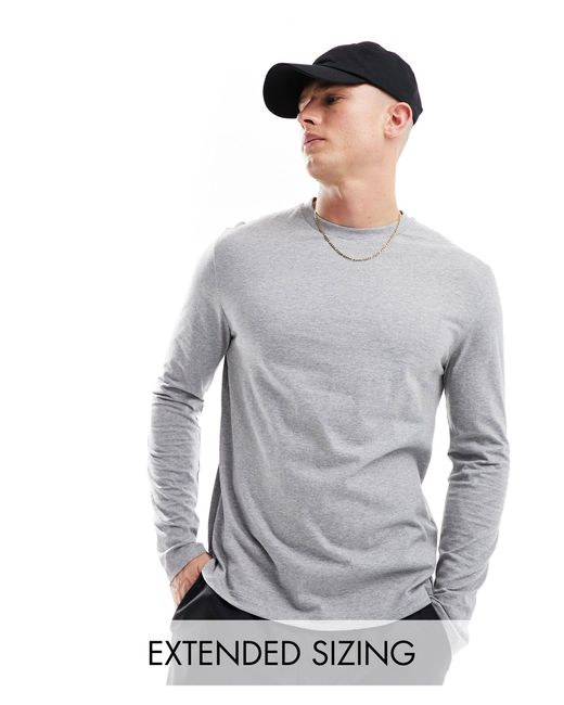 Camiseta gris jaspeado con cuello redondo ASOS de hombre de color Gray