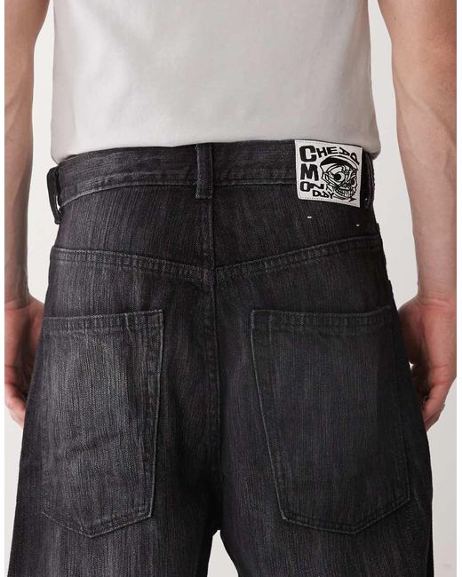 Cheap Monday Black Rad Super Wide Leg Skater Jeans for men