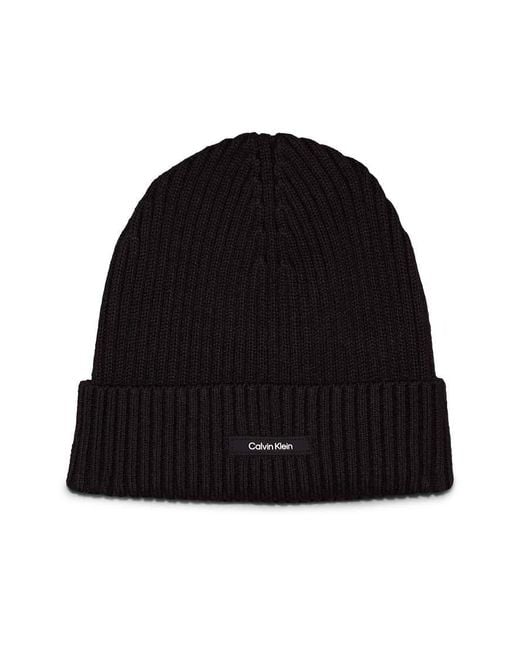 Calvin Klein Black Knit Beanie for men