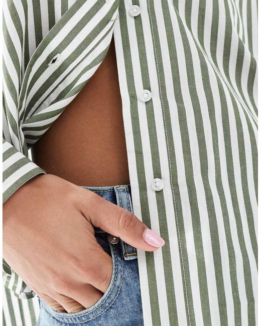 Camicia A Righe Con Tasca di New Look in Blue