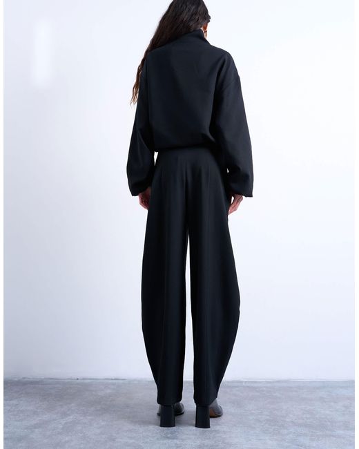 TOPSHOP Black Barrel Pants