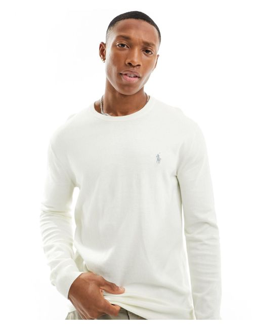 Polo Ralph Lauren Icon Logo Cotton Knit Jumper in White for Men