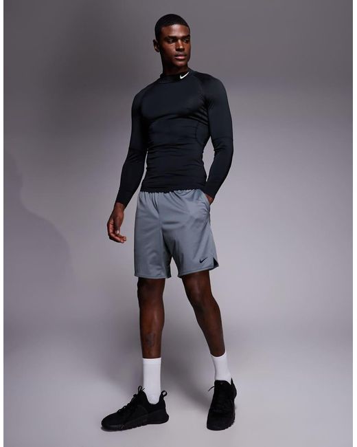 Nike Black Pro Dri-fit High Neck Long Sleeve Top for men