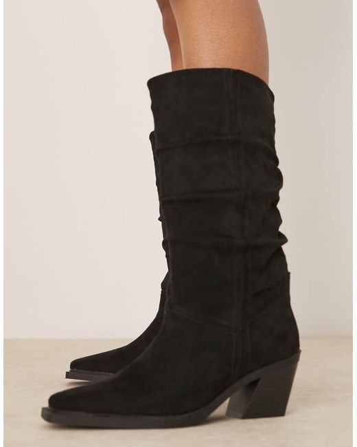 ASOS Natural Chosen Slouchy Western Knee Boots