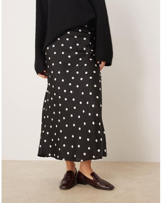 Vila Black Satin Maxi Skirt
