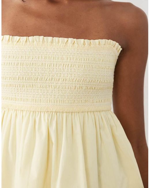 Abercrombie & Fitch Natural Square Neck Smocked Cami Top With Removable Straps