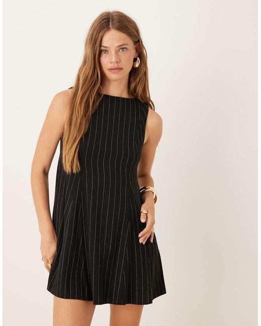ASOS Black Shift Linen Look Mini Dress