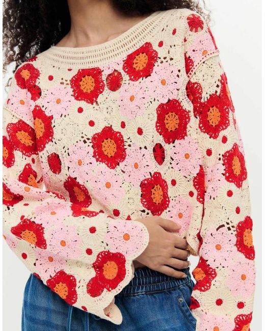 Desigual Blue Crochet Top