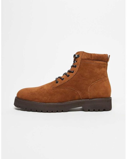 ASOS Brown Lace-up Workboots for men