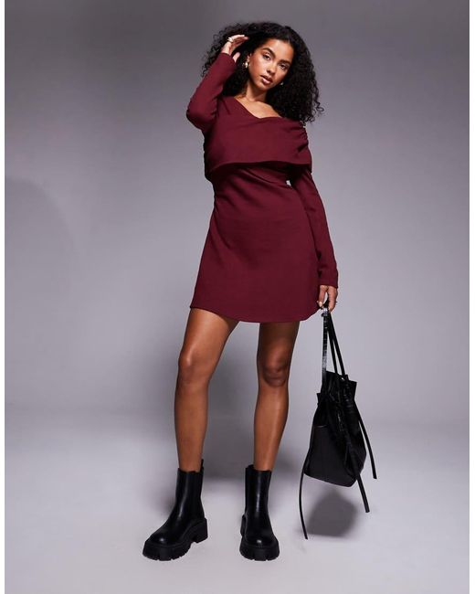 ASOS Red Supersoft Wrap Front Mini Dress