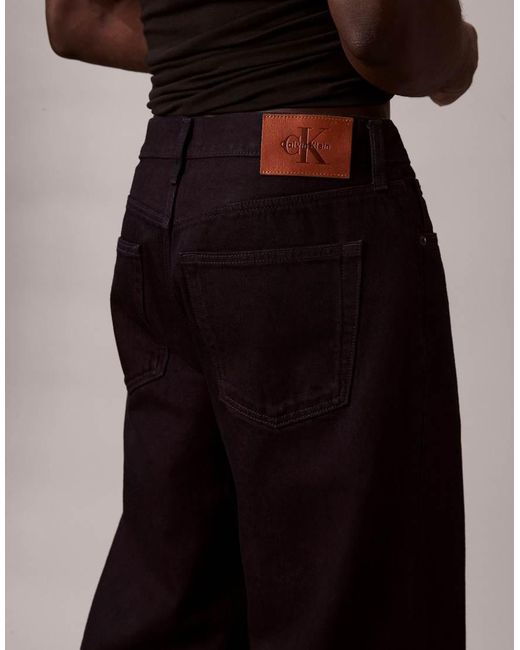 Calvin Klein Red baggy Wide Leg Jeans for men