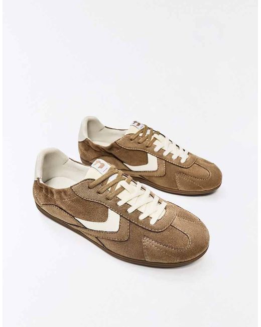 Bershka White Retro Flat Sole Trainers