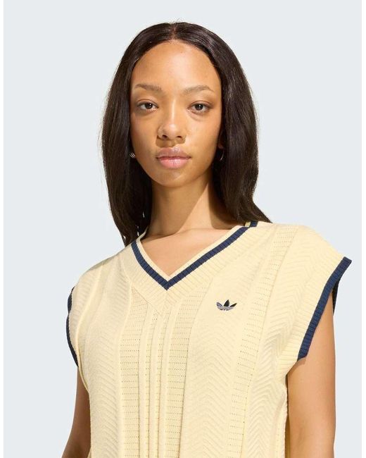 Adidas Originals Blue Cable Knit Vest