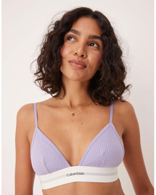 Calvin Klein Brown Modal Rib Unlined Triangle Bra