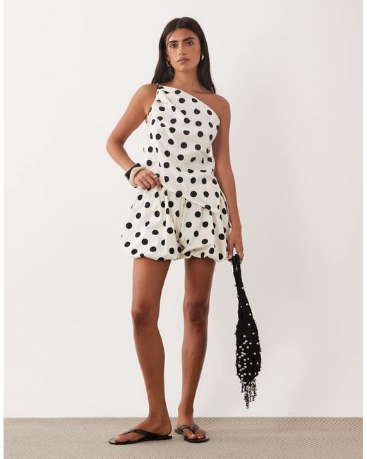 ASOS White Bubble Hem Tie Side Shorts
