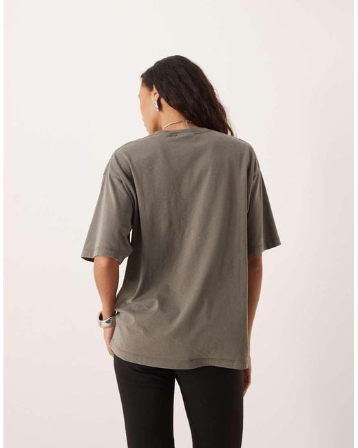 JJXX Oversized T-Shirt Met Acid Wash in het Brown