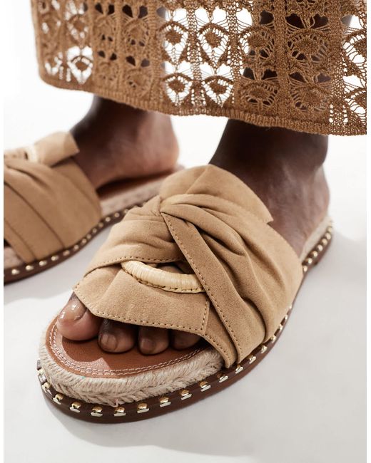 River Island Brown Twisted Flat Sandal