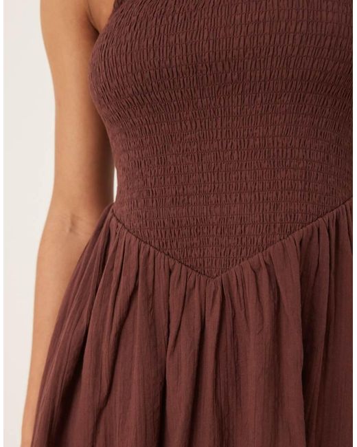 Nobody's Child Natural Imogen Strappy Midi Dress With V-waist