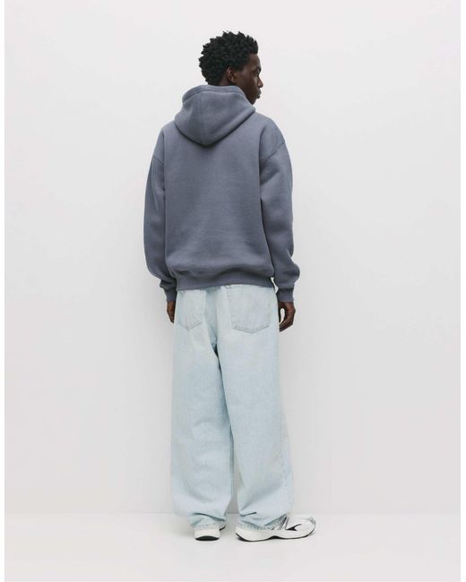 Sweat à capuche basique - -gris Pull&Bear pour homme en coloris Blue