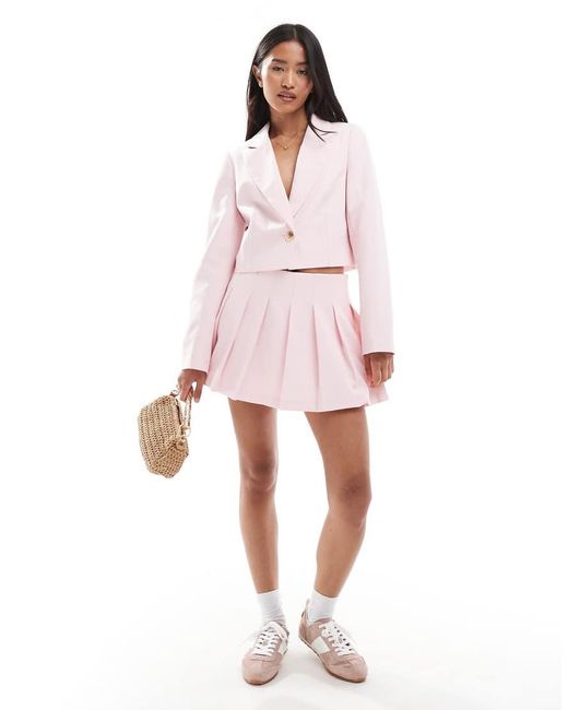 Miss Selfridge Pink Pleated Skort