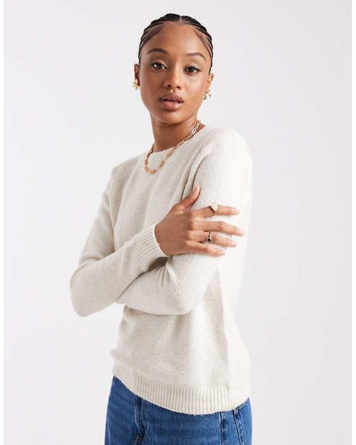 Maglione Color Crema Con Scollo Rotondo di Vero Moda in Blue