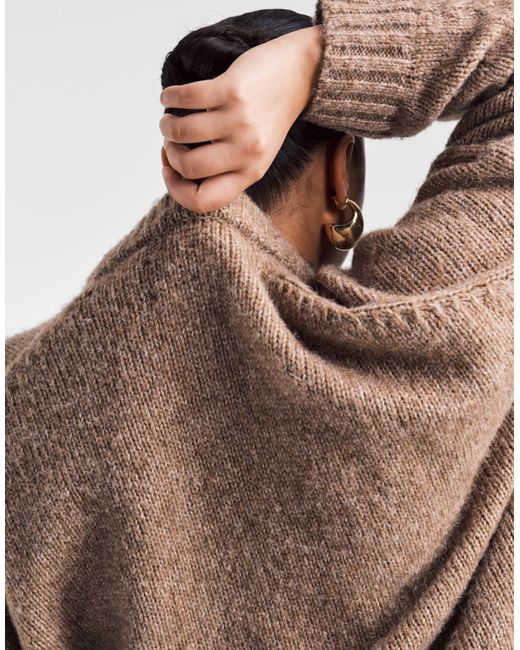 Asos design curve - pull oversize à col ras ASOS en coloris Brown