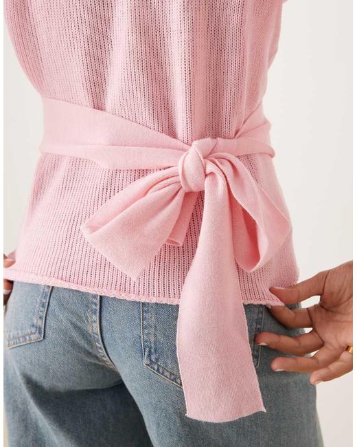 Glamorous Pink Wrap Cardigan