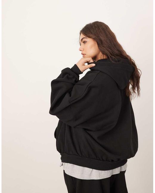 ARRANGE Black Curve Oversized Premium Heavyweight Hoodie