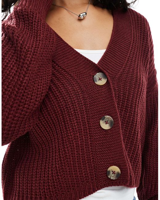 ONLY Purple – gerippte strickjacke