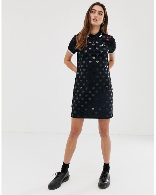 Fred Perry Black X Amy Winehouse Heart Pique Dress