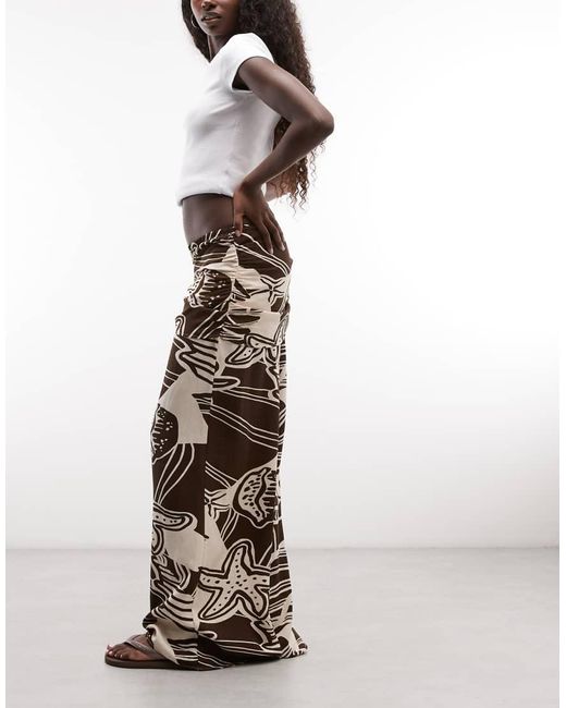 ASOS Multicolor Wide Leg Trouser With Scarf Detail