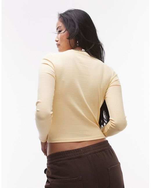 TOPSHOP Natural – langärmliges oberteil mit pasta-grafik