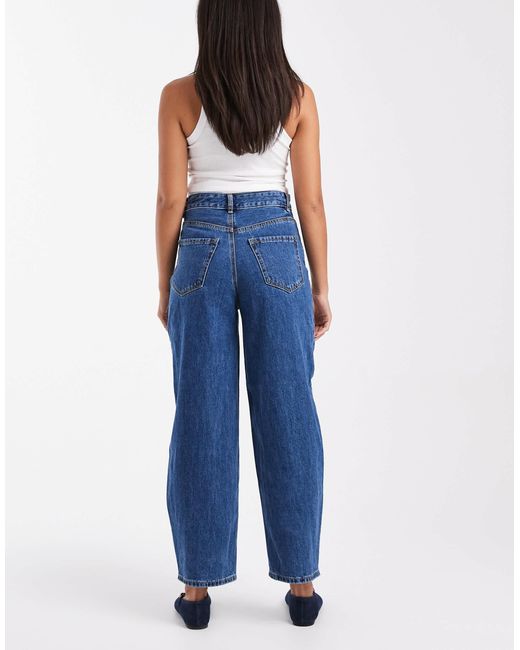 Vero Moda Blue Billie High Rise Barrel Leg Jeans