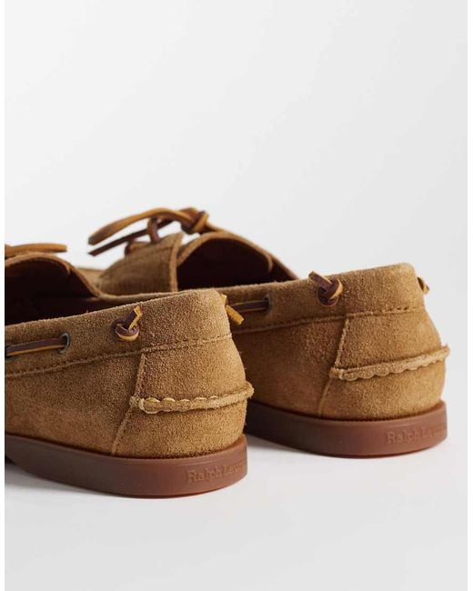 Polo Ralph Lauren Brown Suede Boat Shoes With Tassels for men