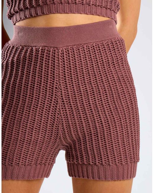 Glamorous Red Ribbed Shorts