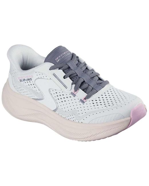 Skechers White Skech Cloud Plush Horizon Trainers